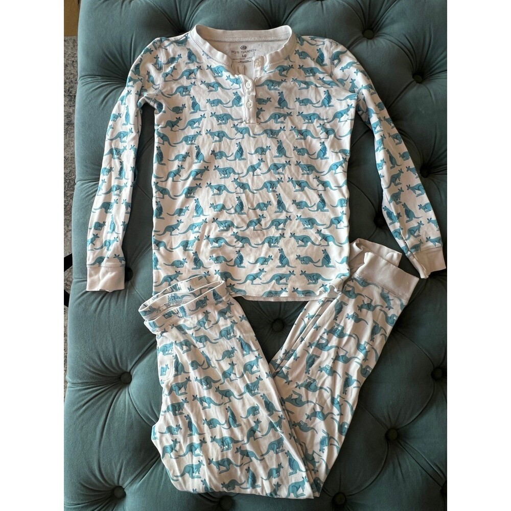 Ro’s Garden Cotton Pajamas Monkey Print Size 10 Top 12 Bottoms